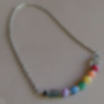 Necklace with rainbow stones and crystal tube beads