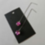 Threader earrings with pink rhinestones