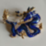 Brooch with cobalt dragon