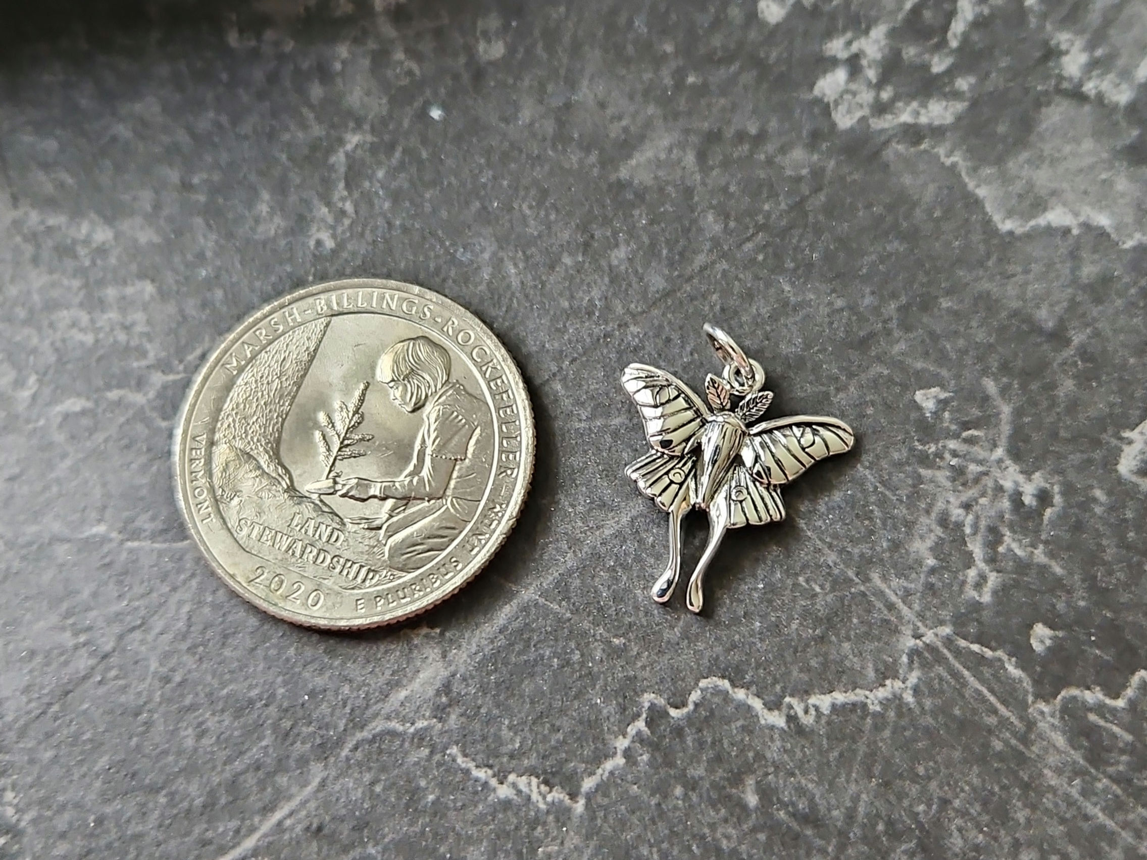 925 Charm: Luna Moth