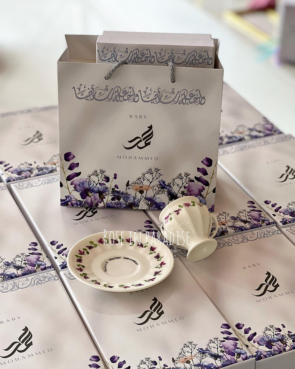 Thumbnail: 2 Pieces Hand-Painted Turkish Coffee Cups