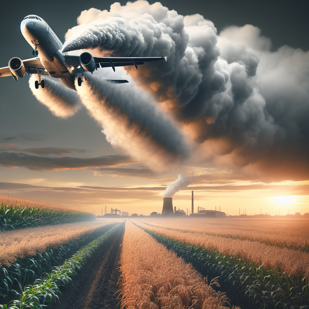Aeroplane and farm
