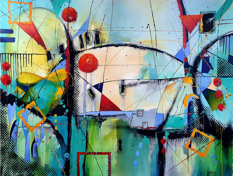 Abstract artist painting