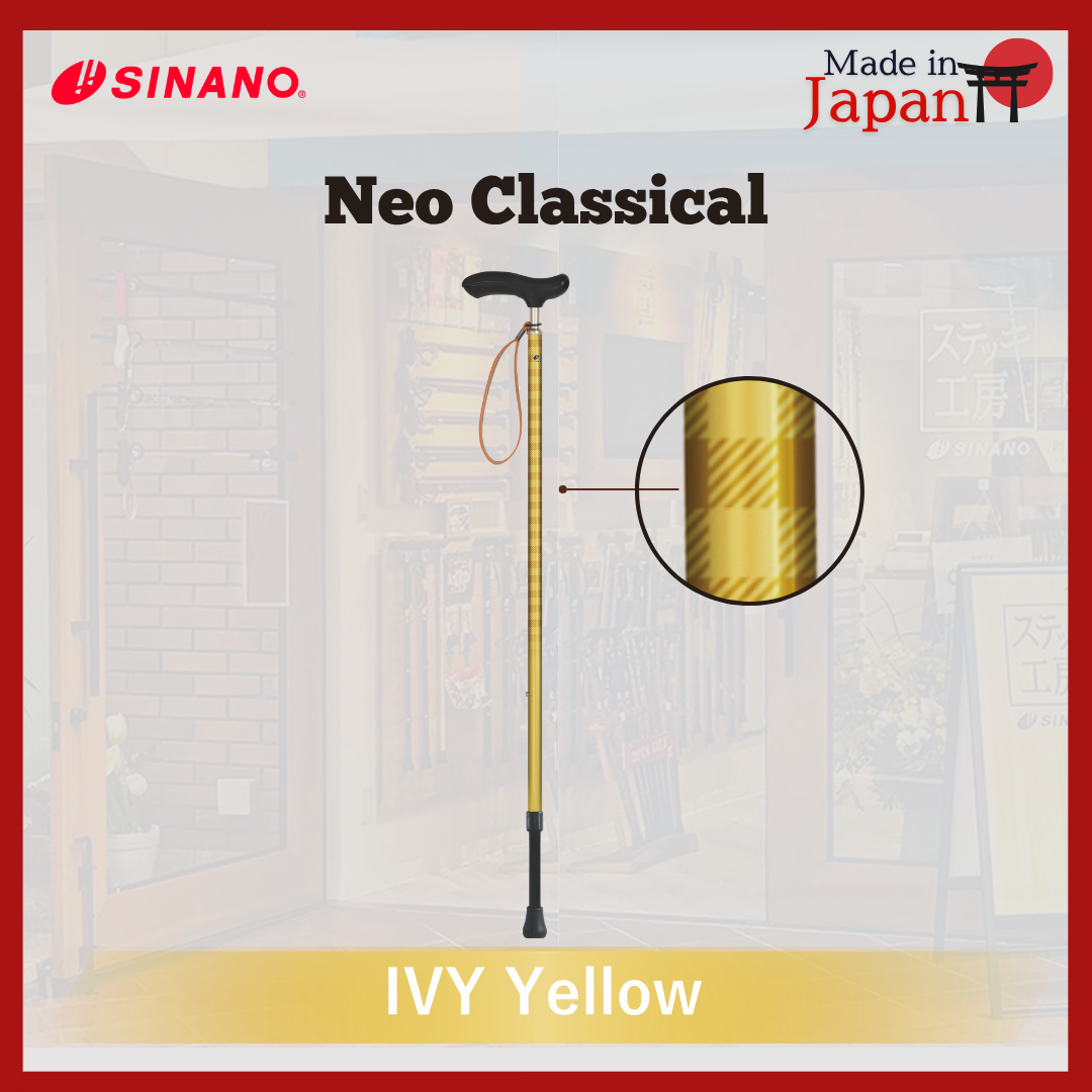 Sinano Japan Neo Classical Ivy Yellow Walking Cane