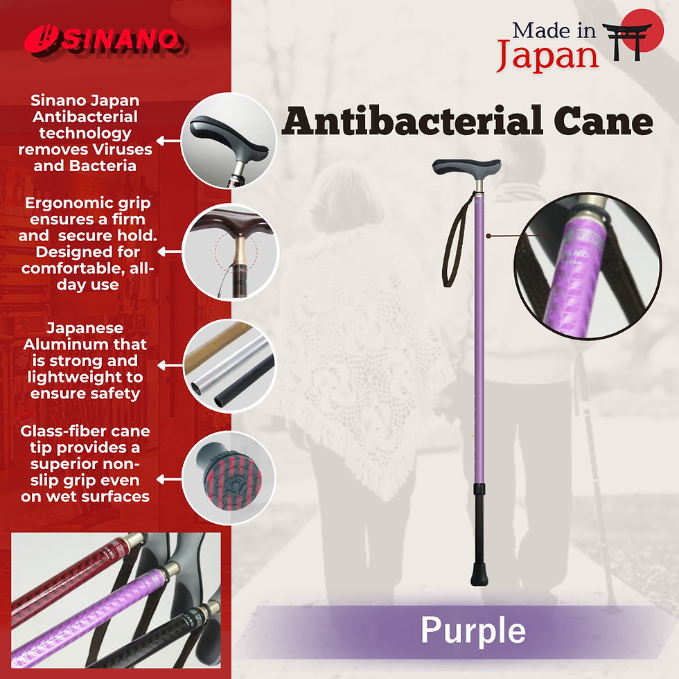 Thumbnail: Sinano Japan Antibacterial Purple Walking Cane