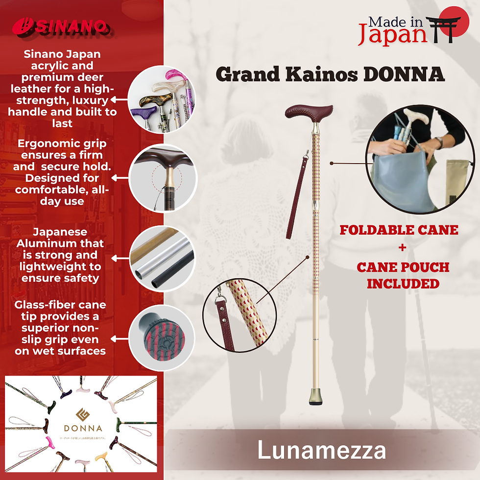 Thumbnail: Sinano Japan Grand Kainos Lunamezza Folding Cane