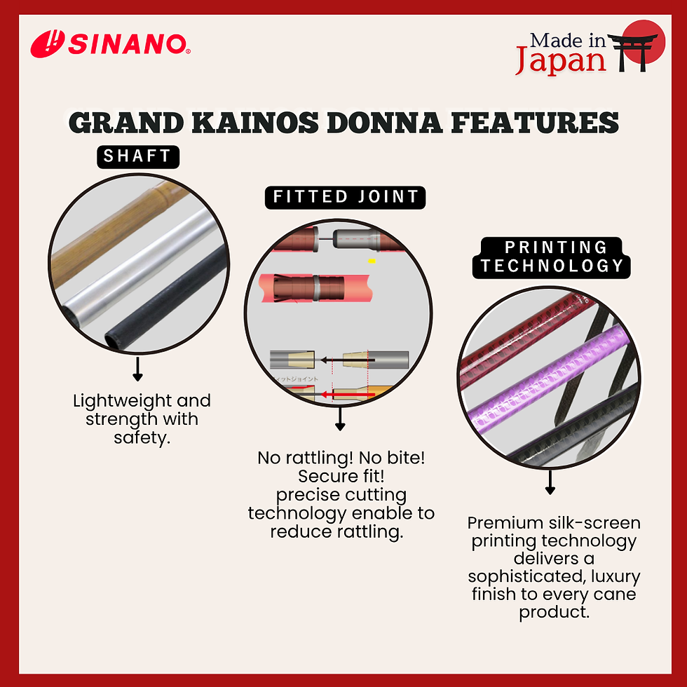 Thumbnail: Sinano Japan Grand Kainos Lunamezza Folding Cane