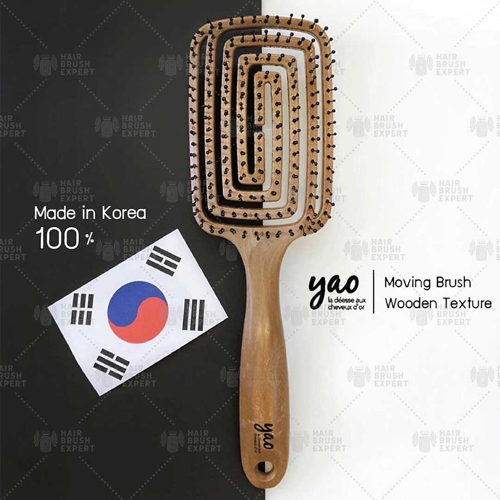 Thumbnail: Yao Moving Round Hair Brush wooden texture (For Medium Length Hair)