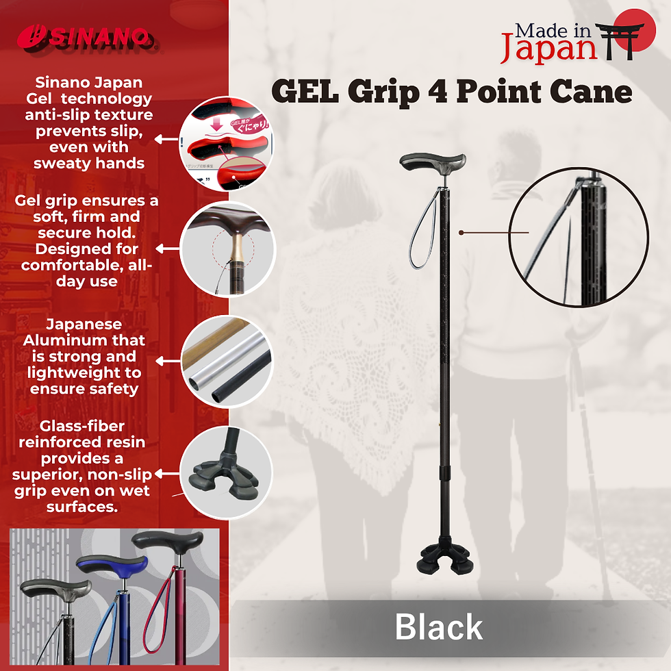 Thumbnail: Sinano Japan Gel Grip 4-Point Walking Cane for Stability & Comfort