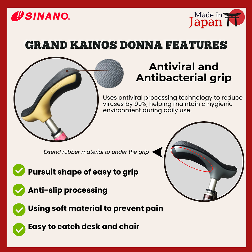 Thumbnail: Sinano Japan Grand Kainos Lunamezza Folding Cane