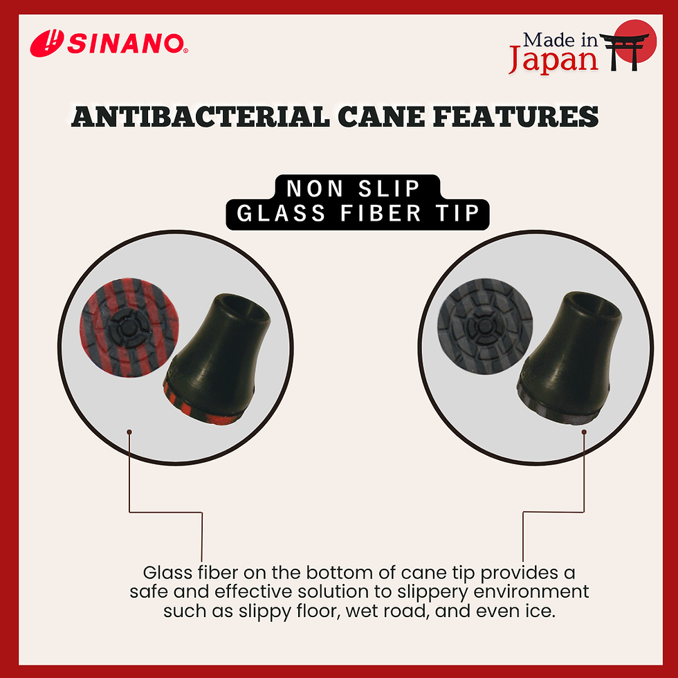 Thumbnail: Sinano Japan Antibacterial Maroon Walking Cane