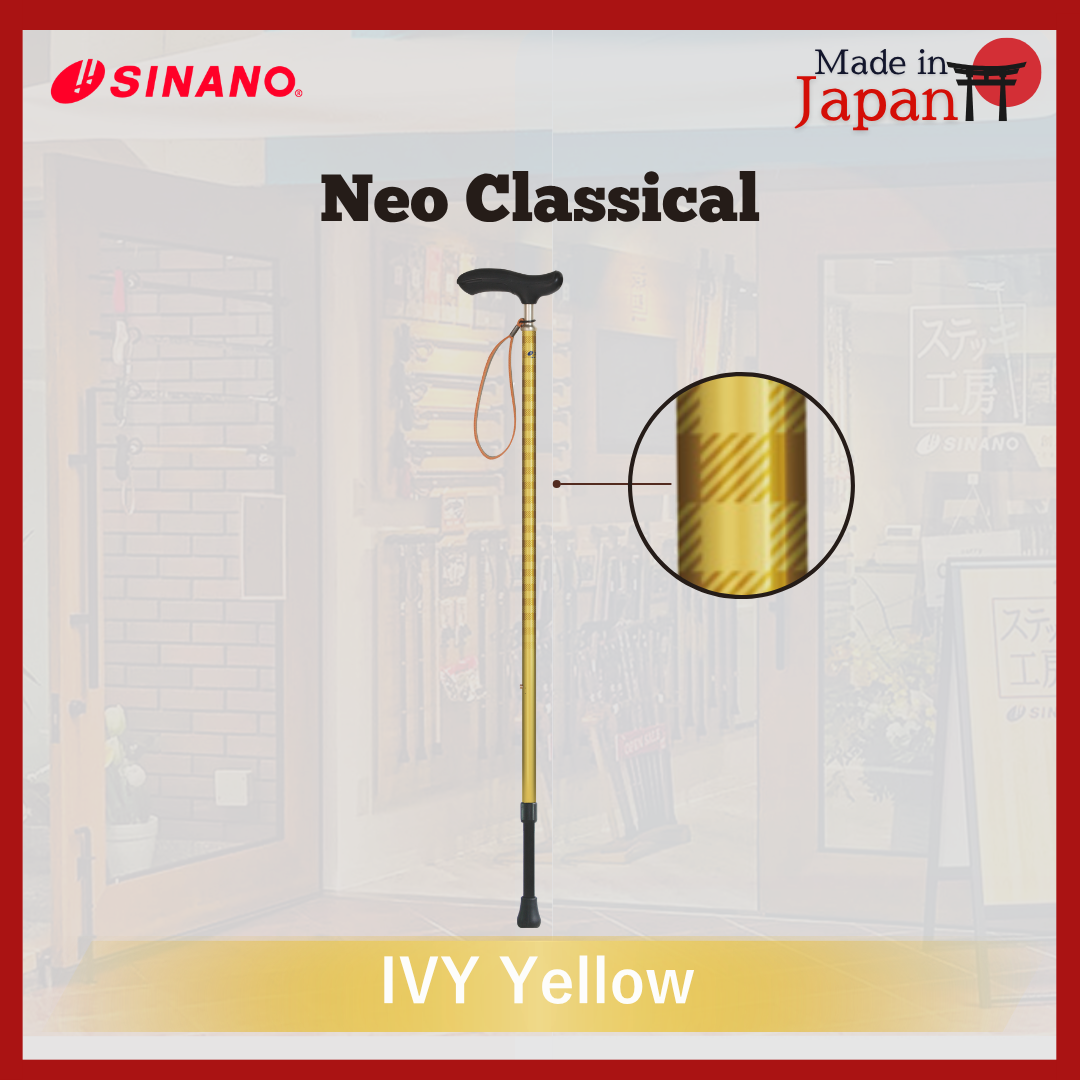 Sinano Japan Neo Classical Ivy Yellow Walking Cane