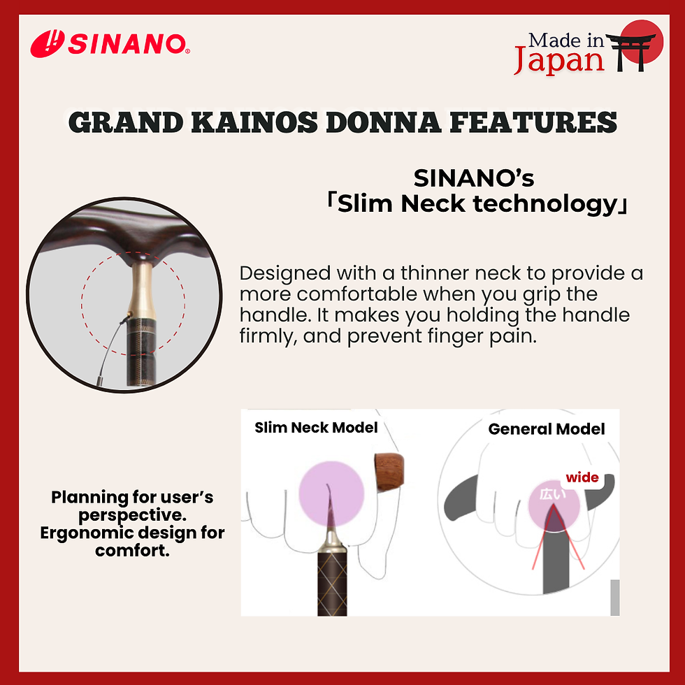 Thumbnail: Sinano Japan Grand Kainos Lunamezza Folding Cane