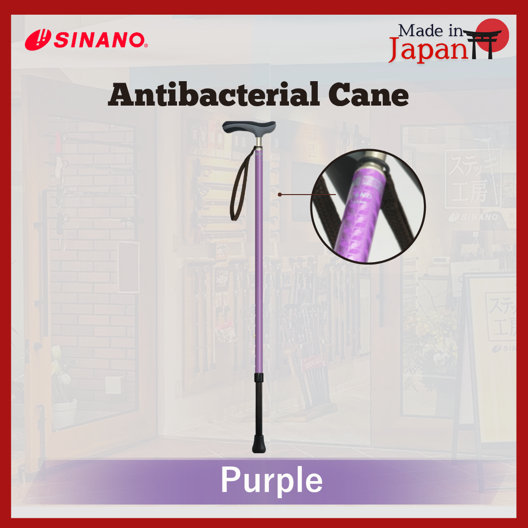 Sinano Japan Antibacterial Purple Walking Cane