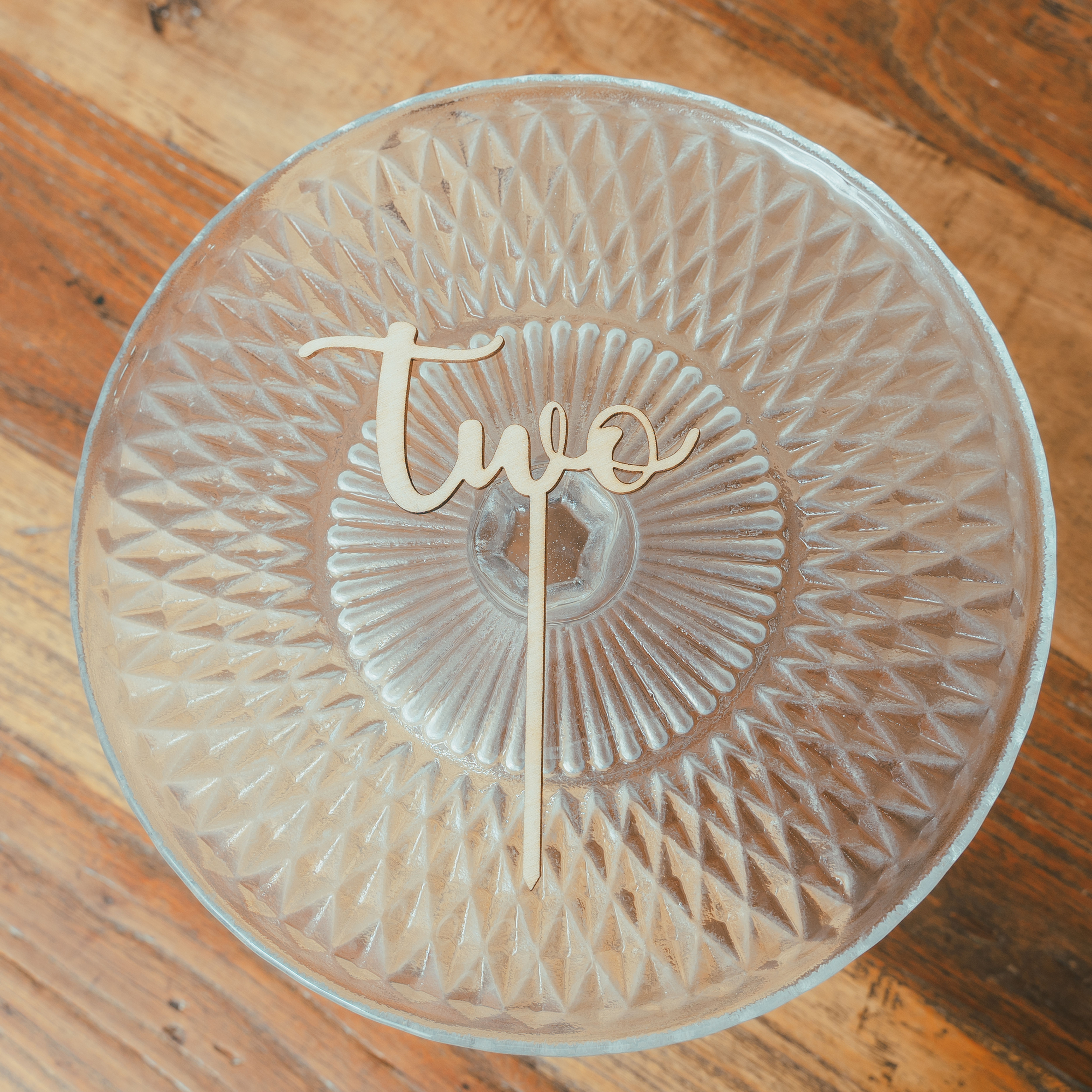 「Two」木製ケーキトッパー