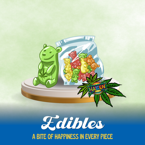 Edibles: gummy bears and bag of assorted gummies