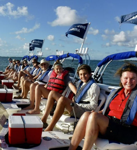 Group of people enjoying a day on the two Person Catamarans