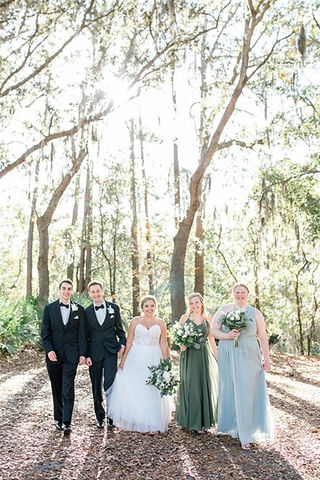 Family photo on their wedding day