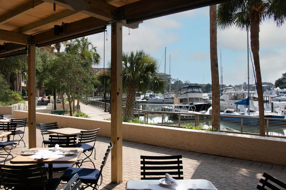 dining with a view of the marina