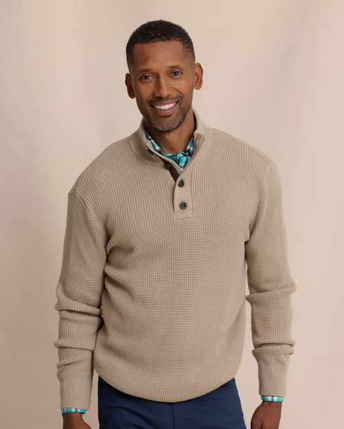 Bass Creek Heather Quarter Button Sweater