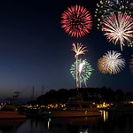Fireworks Over A Marina