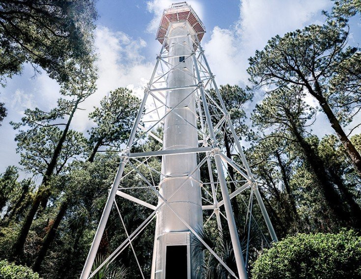 view looking up from the bottom of rear range lighthouse