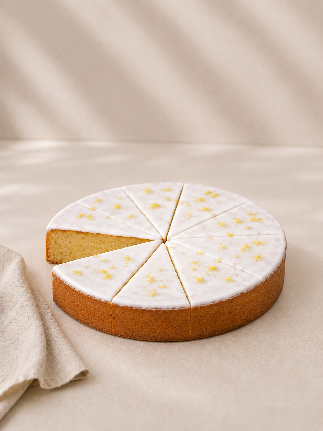 Lemon Moon Cake with Marzipan