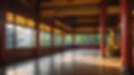 A serene early morning in a Buddhist temple