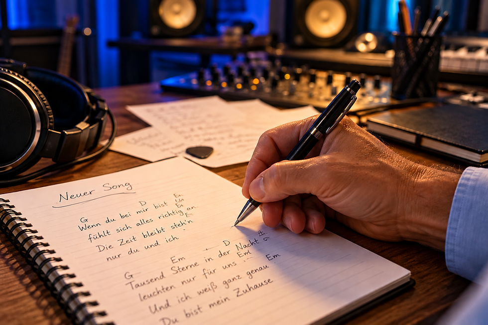 Songwriting im warmen Tonstudio.png
