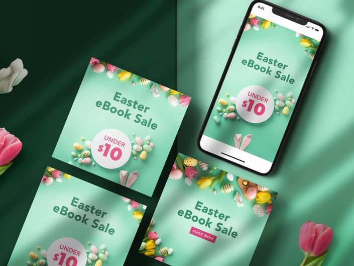 Easter eBook Sale social media ads: Under $10