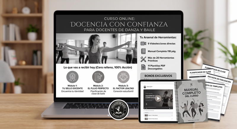 Manual de pedagogía de la danza, videos y plantillas del curso Docencia con Confianza.