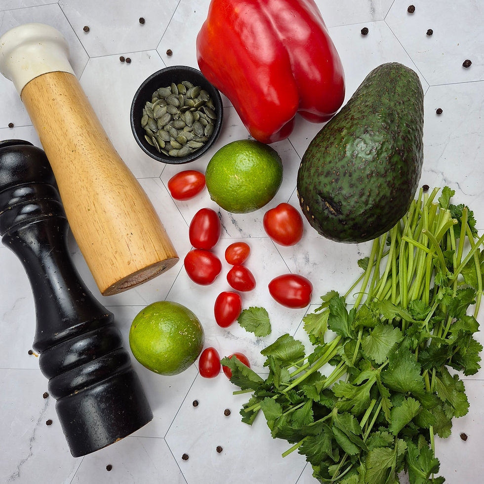 Ingredients of Avocado and Capsicum Spread Recipe - Cooking with Marchi