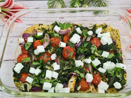 Tomato Orzo and Spinach Bake Recipe