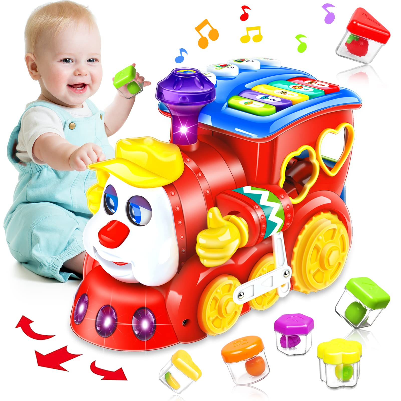 Baby Toys for 1 Year Old Boy Girl Gift Musical Train Baby Toys 6-12 12-18 Months