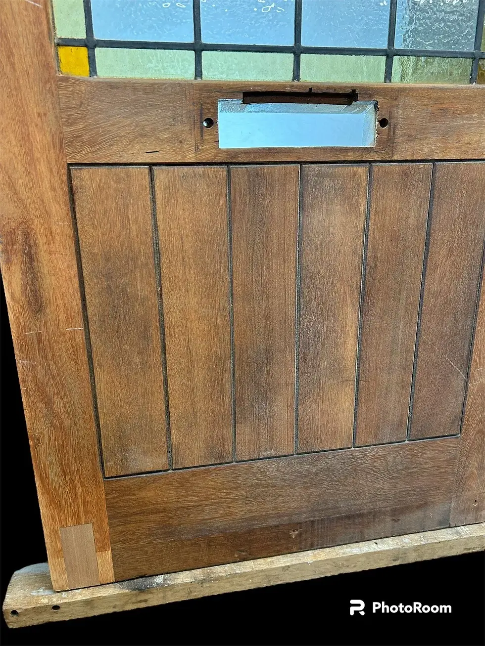 Thumbnail: ART DECO STAINED GLASS FRONT DOOR PERIOD OLD RECLAIMED ANTIQUE 20 30 WOOD LEADED