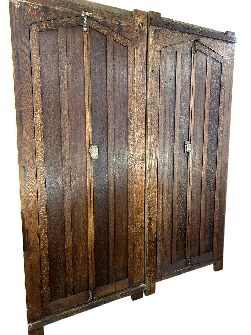 Thumbnail: 2 PAIRs OAK DOORS FRAME RECLAIMED PERIOD DOUBLE PERIOD MANOR CARVED INTERNAL
