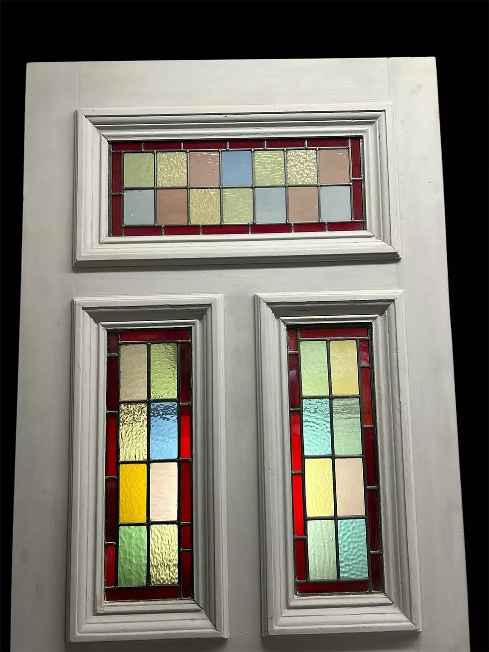 Thumbnail: VICTORIAN STAINED GLASS FRONT DOOR OLD ANTIQUE PERIOD RECLAIMED LEADED WOOD