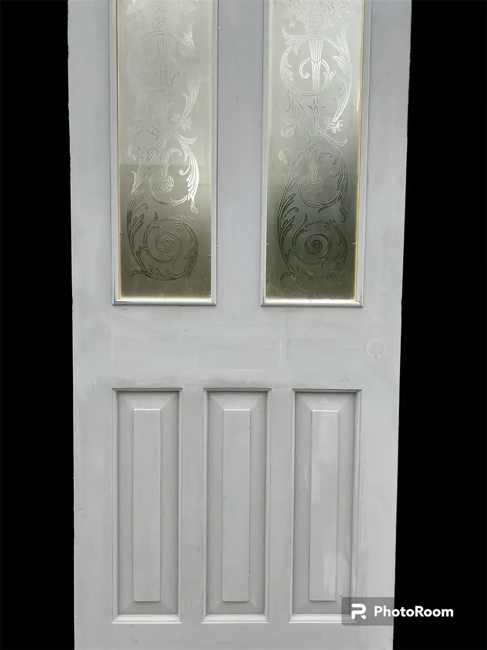 Thumbnail: VICTORIAN ACID ETCHED GLASS FRONT DOOR ANTIQUE PERIOD RECLAIMED OLD WOOD REFURB