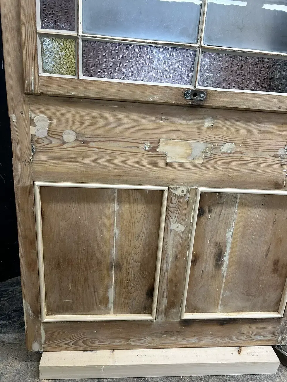 Thumbnail: VICTORIAN HAND PAINTED STAINED GLASS FRONT DOOR ANTIQUE PERIOD RECLAIMED C 1850