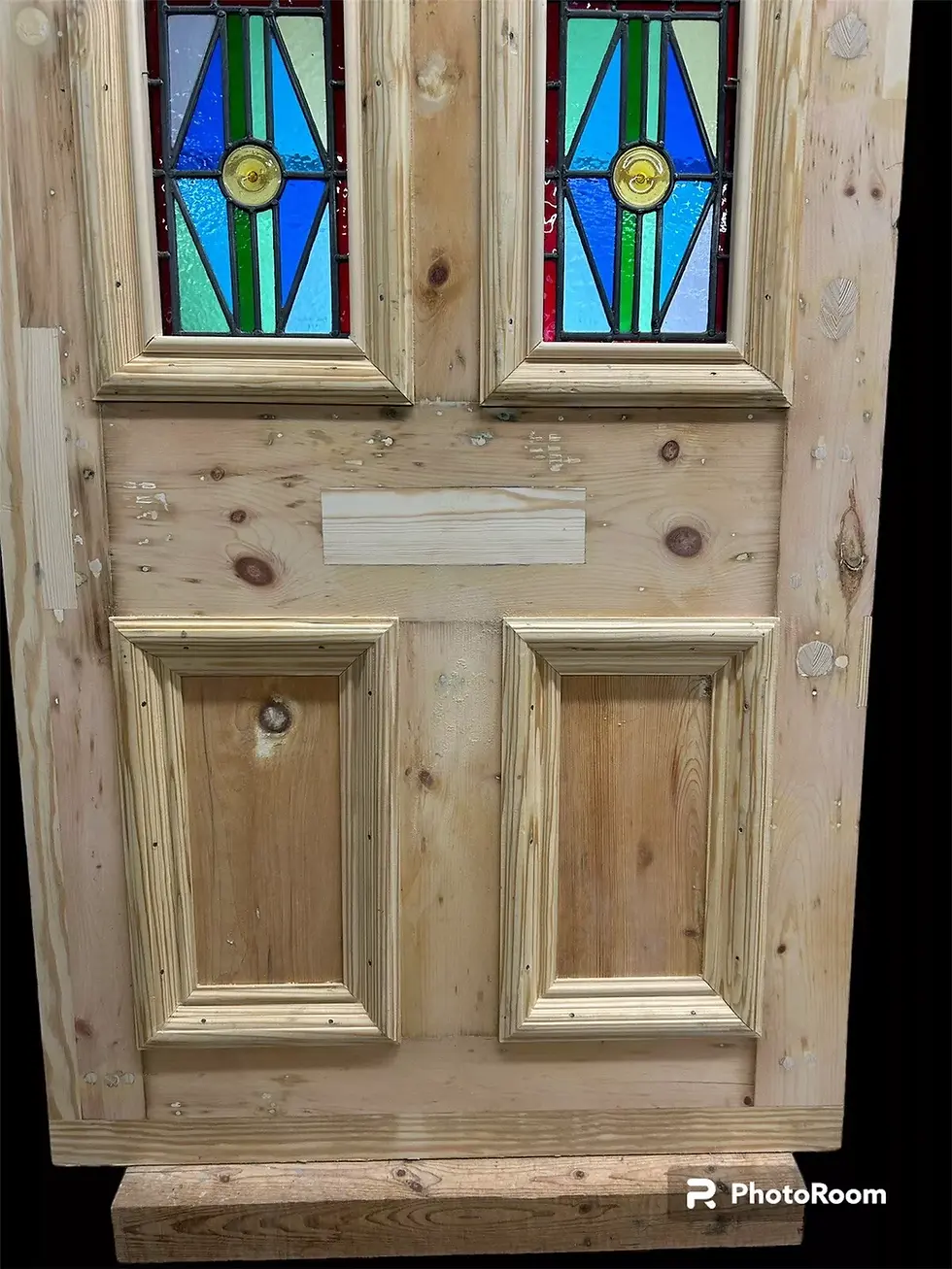 Thumbnail: VICTORIAN STAINED GLASS FRONT DOOR ANTIQUE PERIOD RECLAIMED LEADED PAINTED BIRDS