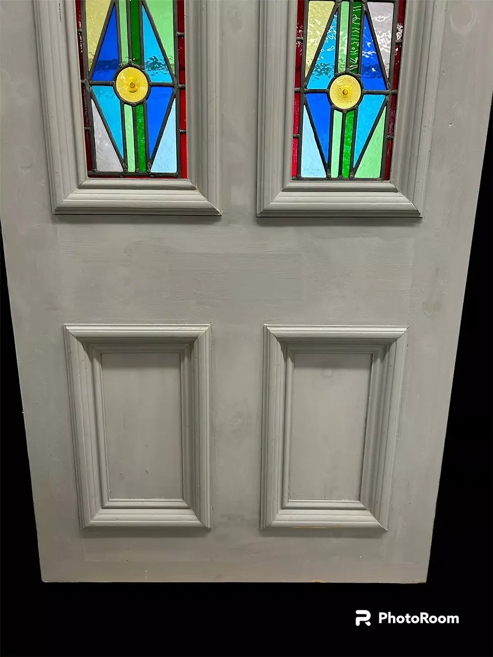 Thumbnail: VICTORIAN STAINED GLASS FRONT DOOR ANTIQUE PERIOD RECLAIMED LEADED PAINTED BIRDS