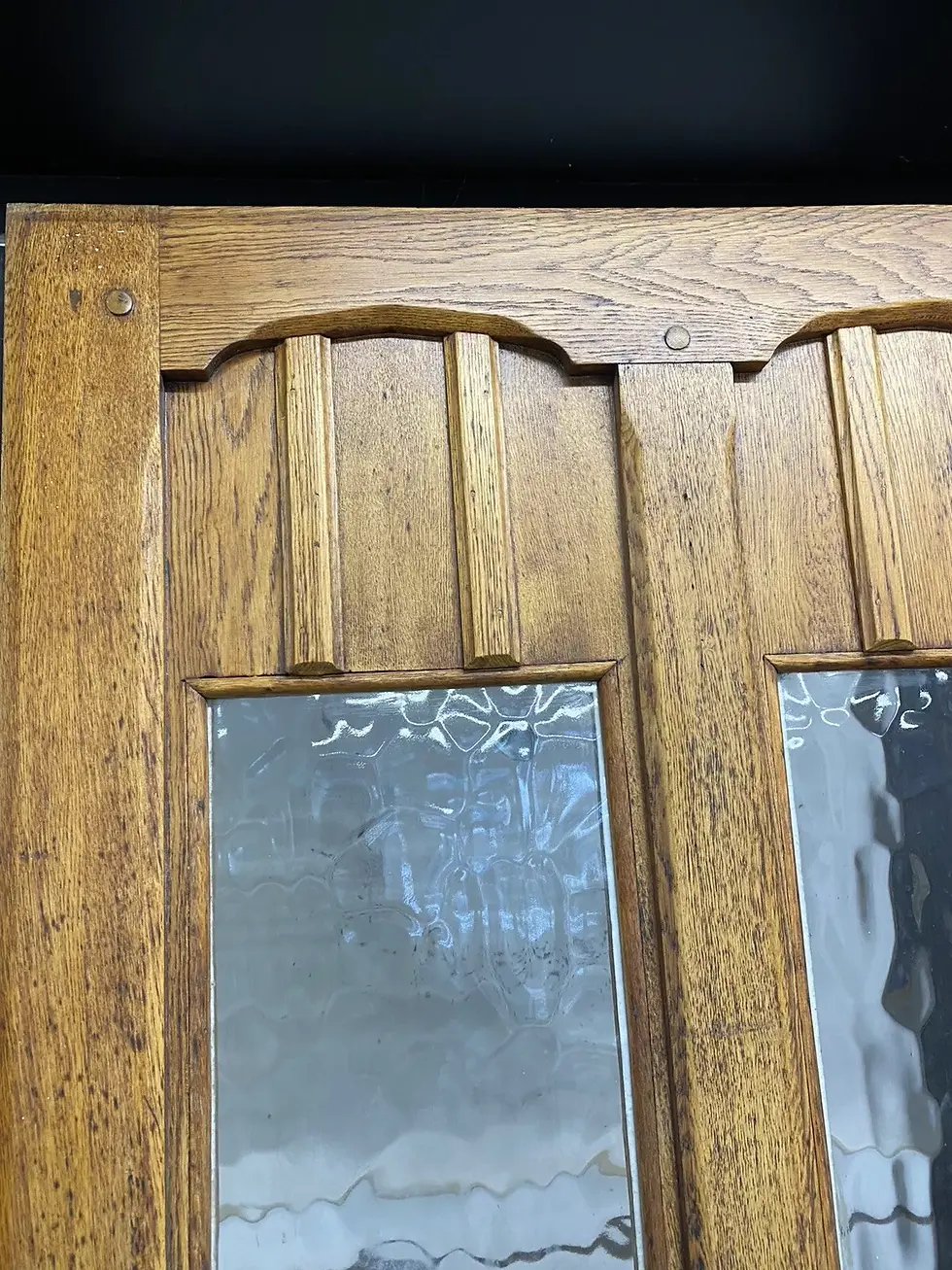 Thumbnail: SOLID OAK FRONT DOOR ANTIQUE PERIOD RECLAIMED OLD WOOD ARTS CRAFTS GLASS WOODEN