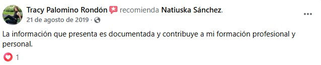 Tracy fue mi estudiante del curso Contabilida Intermedia y recuerdo de ella su increíble compromiso por alcanzar sus objetivos así como su gran corazón. Vale destacar que su perseverancia la impulsó a alcanzar el primer puesto de su facultad en UPC; y a pesar de sus logros sigue siendo una persona sencilla y amable. ¡ Muy orgullosa de ti, Tracy!
