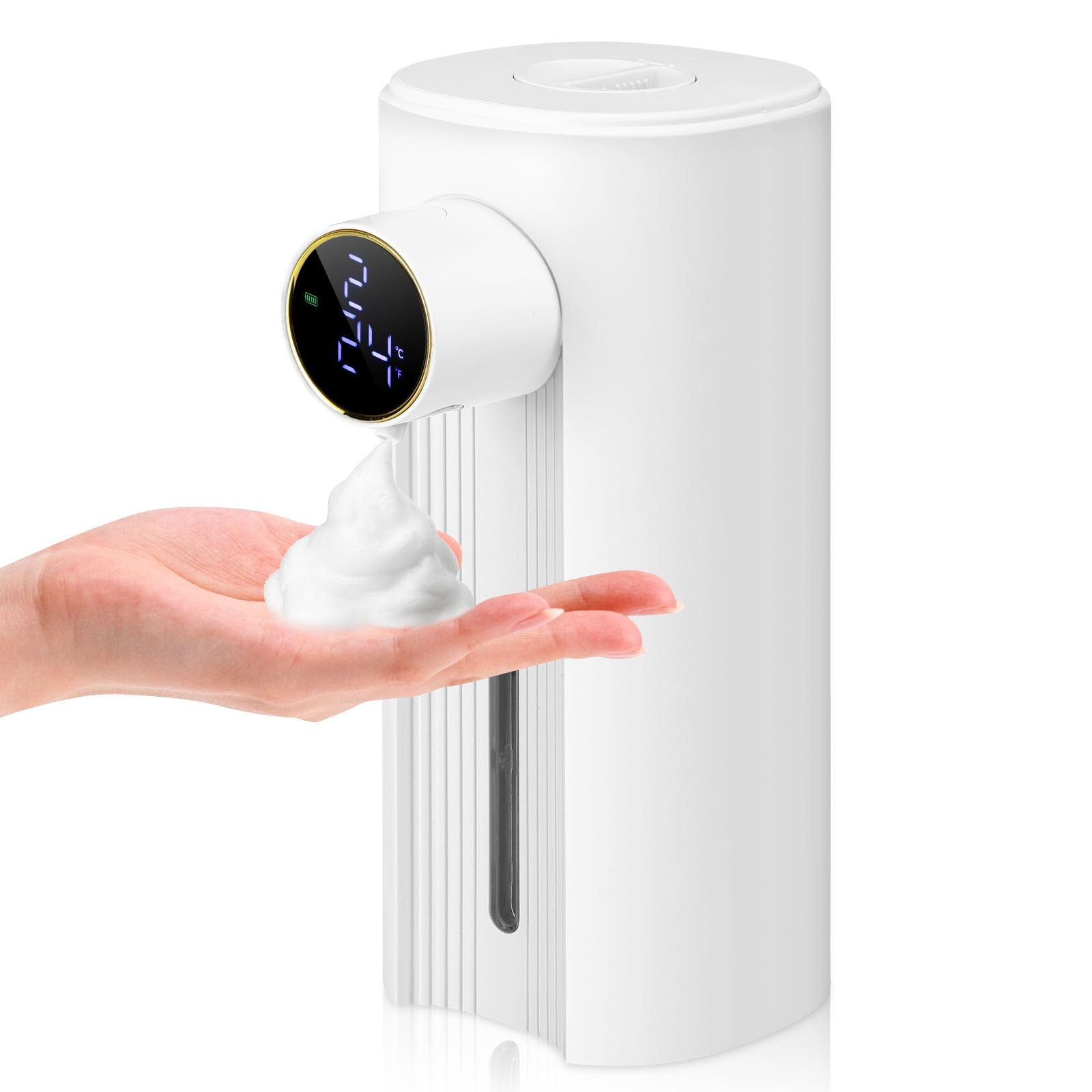 Automatic Soap Dispenser Foam Bathroom: White Plastic Rechargeable Modern Touchl