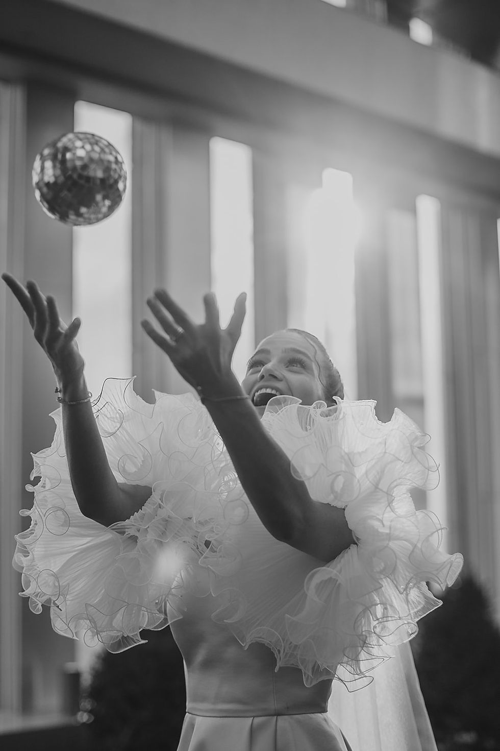 bride having fun