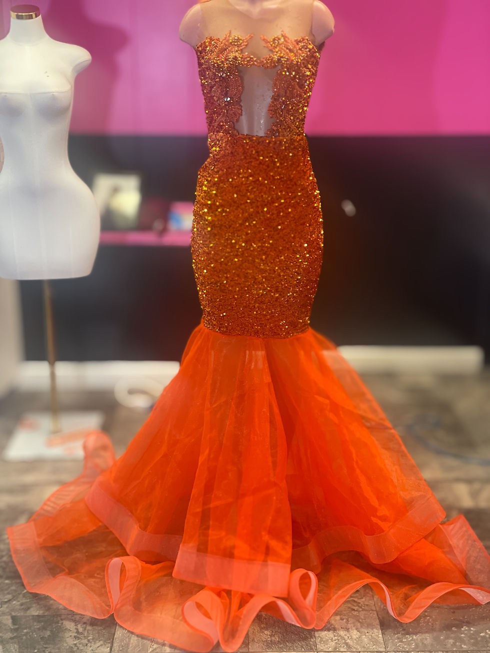 Sunset orange prom gown