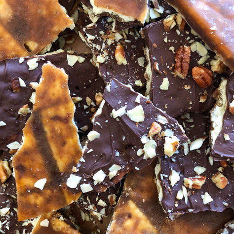 ALMOND & PECAN CHOCOLATE CRACKER BARK