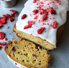 STRAWBERRY-STUDDED SOUR CREAM LOAF CAKE