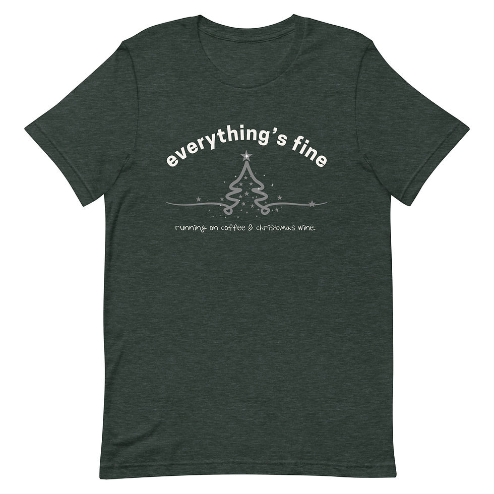 Thumbnail: Running on Coffee & Christmas Wine Unisex t-shirt