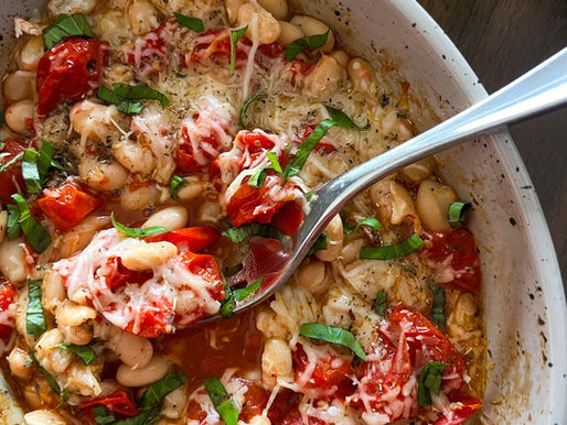 ROASTED GARLIC & TOMATOES WITH WHITE BEANS